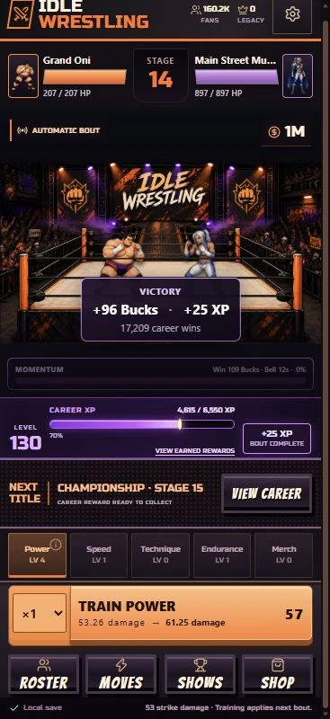 Idle Wrestling on a phone